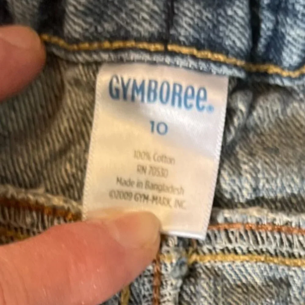 Gymboree Kids 100% Cotton Distressed Blue Denim Jeans, Size 10